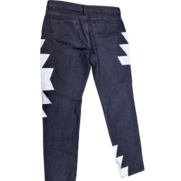 Nova Men Zigzag Pattern Denim Jeans Size 36 - Picture 2 of 13